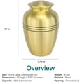 thumbnail image 5 of Classic Three Bands Gold Cremation Urn - Extra Large, Brass, 12 Inches High, 5 of 6