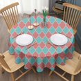 thumbnail image 3 of Red Teal Checkerboard Checkered Pattern Round Tablecloth 60"x60",Wrinkle Wipeable Table Cloth for Kitchen Dining Room Picnic Patio Party, 3 of 6