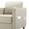 thumbnail image 6 of Mellow Hana Modern Fabric Armchair with Armrest Pockets, Sand Gray Beige, 6 of 10