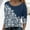 Dark Blue, variant on Ichuanyi Fall Tops for Women 2022 Fashion Women Casual Printing Round Neck Long Sleeve Loose T-Shirt Autumn Blouse Pullover Tops