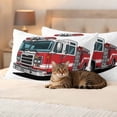 thumbnail image 3 of Red Fire Truck Outdoor Waterproof Pillow Covers, Funny Cute Car Decorative Rectangle Throw Pillowcase Sofa Cushion Sham for Patio/Couch/Chair, 20"x12" 2 Pack, 3 of 8
