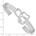 thumbnail image 3 of Diamond2Deal 925 Sterling Silver Rhodium Plated Hearts and Infinity Cuff Bangle for Women, 3 of 5