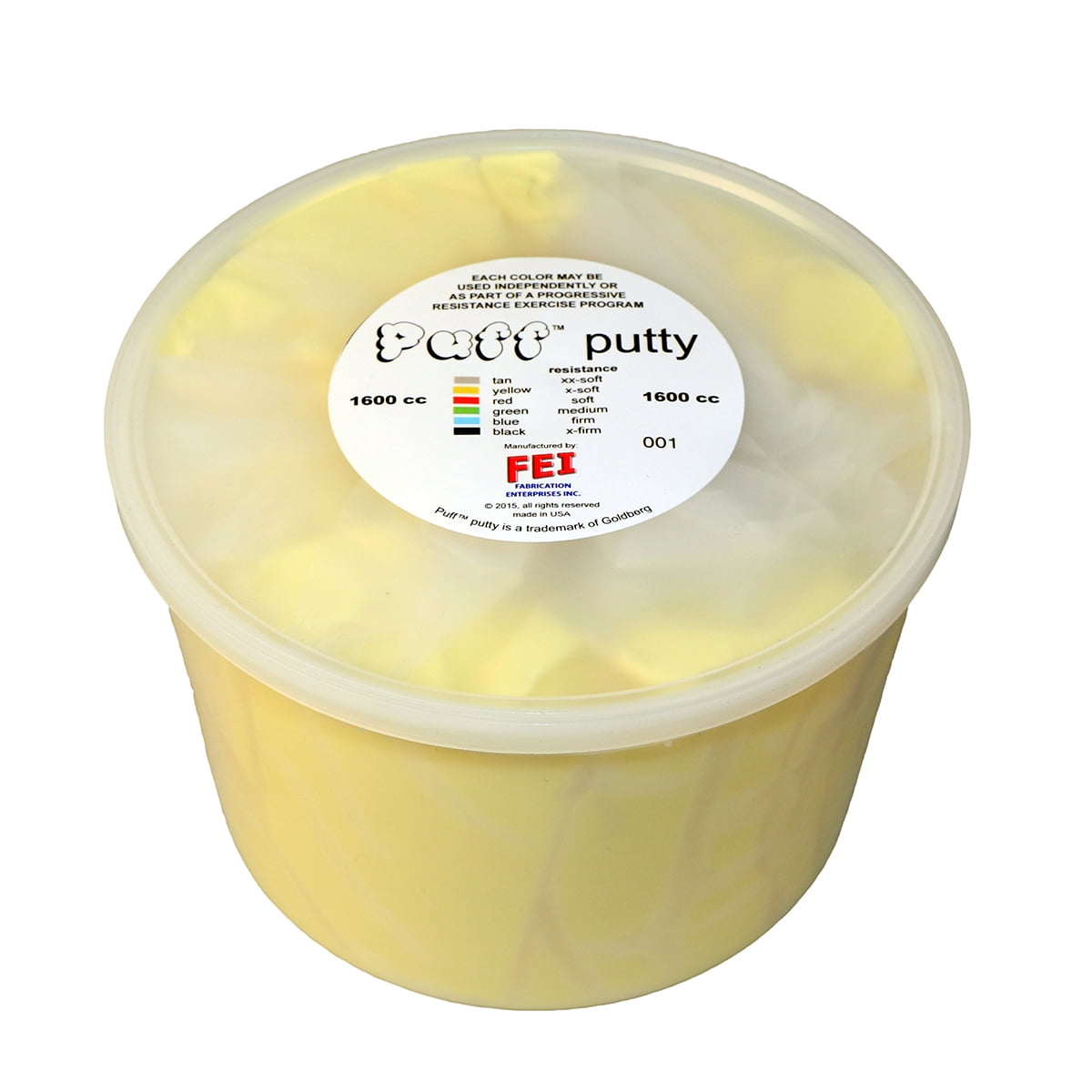 Puff LiTE Exercise Putty - x-soft - yellow - 1600cc Puff LiTE Exercise Putty - x-soft - yellow - 1600cc