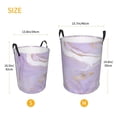 thumbnail image 5 of Kll Lavender Glitter Foil Stripes Waterproof Foldable Laundry Hamper Bucket With Handles For Storage Bin,Kids Room,Home Organizer (Small), 5 of 8