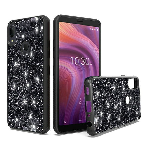 GSA Glitter Bling Hybrid Case for Alcatel 3V (2019) - Black