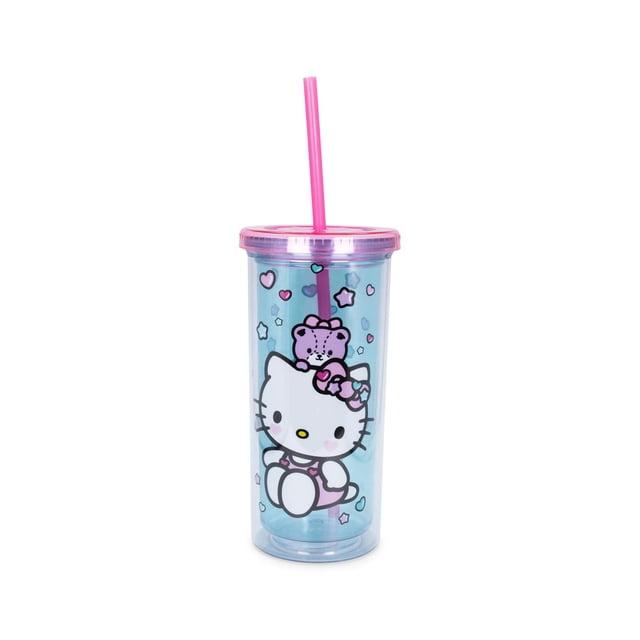 Vaso Sanrio Hello Kitty Stacked Donuts Carnival de 600 ml con pajita