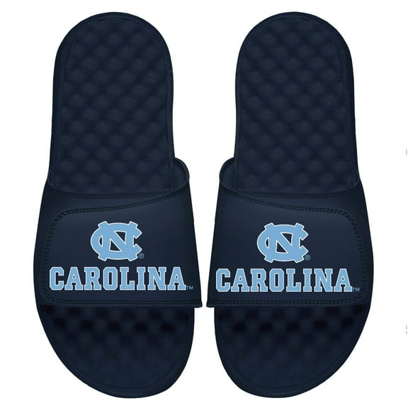 Men's ISlide Navy North Carolina Tar Heels Wordmark Logo Slide Sandals