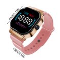 thumbnail image 2 of Hearth & Gear Stylish Square Electroplated Border Digital Sports LED Watch For Students Wristwatch Big Jewelry Smart Watch Digital Display Sports Watch without Games Smart Watch Modern Wrist Watch, 2 of 5