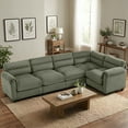 thumbnail image 5 of Bonzy Home Convertible Sectional Sofa, L‑Shaped Couch, Ultra‑Comfort Seating – Configurable for Living Room & Family Room; Green, 5 of 8