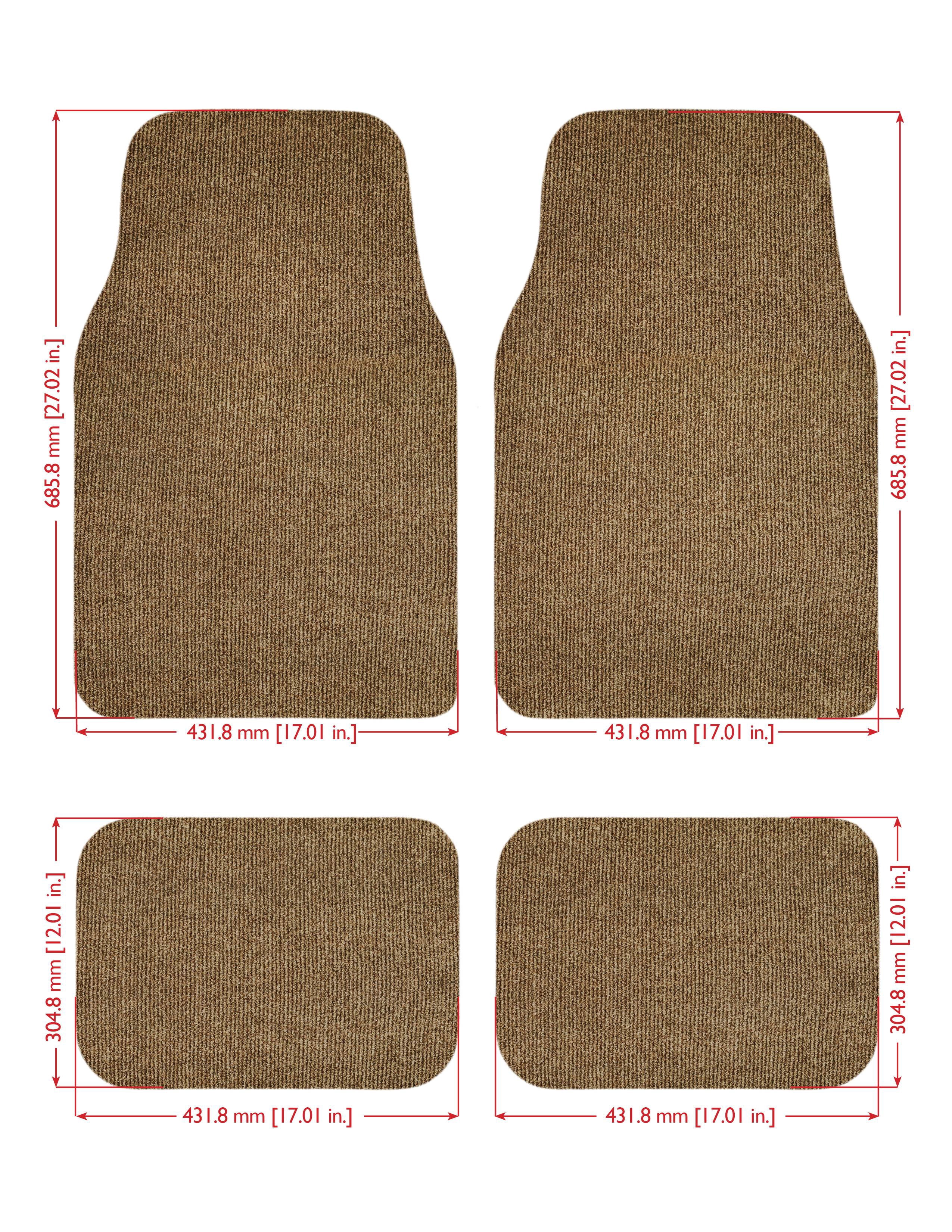 GGBAILEY Recycled Rugged All-Weather Textile Car Mats - Universal Fit Car Floor Mats for Cars, SUVs, Vans and Trucks - 4 Piece Beige Driver, Passenger & Rear Mats