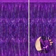 thumbnail image 1 of Cortinas con flecos de aluminio NUWDHP, color morado metalizado, 1 x 2,5 m, paquete de 2, 1 of 7