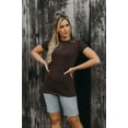 thumbnail image 3 of Womens Basic Cotton Crew Neck Short Sleeve Long Tee Shirt, 3 of 7