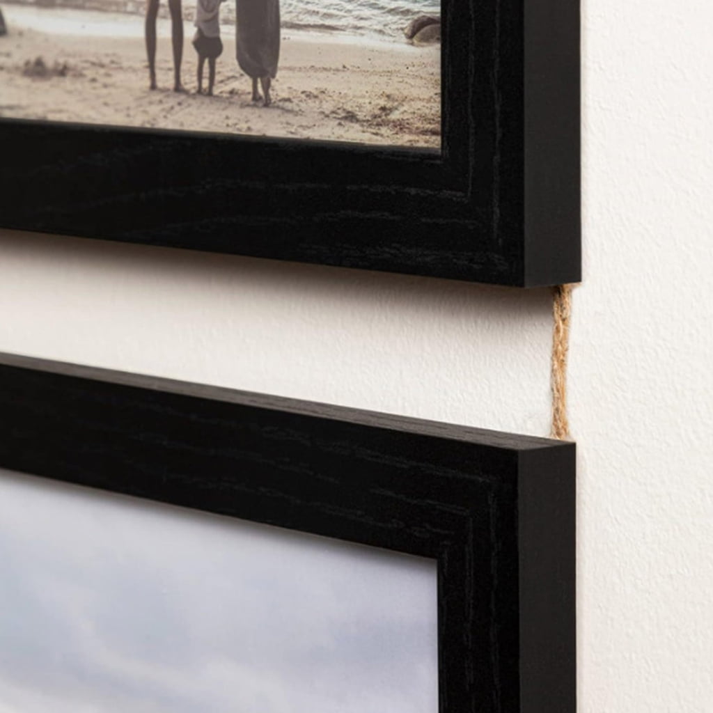 Tibvox Collage Picture Frames,4 Openings Hanging Photo Frame Set Display Horizontal Pictures for Wall Decors,4×6inch Photo