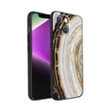 thumbnail image 1 of Compatible with iPhone 14 Plus Phone Case, White-Golden-Marble-108-jpg-3-2 Case Men Women, Flexible Silicone Shockproof Case for iPhone 14 Plus, 1 of 1