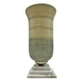 thumbnail image 3 of 13" Aluminum Glass Trumpet Green Marble Vase, 3 of 8
