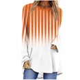 thumbnail image 3 of Ahuyic Womens Plus Size Top, Casual Long Sleeve Blouse For Autumns And Winter, Womens Casual Full Sleeve Round Neck Loose Blouse Solid Color Print T-Shirt, 3 of 6