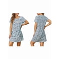 thumbnail image 3 of Mawalde Nightgowns for Women Short Sleeve Night Shirts Women Print Sleep Shirts Sleepwear Gray Coffee L, 3 of 7