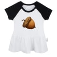 thumbnail image 1 of Babies Nature Acorn Pattern Dresses For Baby, Newborn Babies Skirts, Infant Princess Dress, 0-24M Kids Graphic Clothes (Black Raglan Dresses, 18-24 Months), 1 of 4