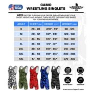 Exxact Sports Digital Camouflage Men's Wrestling Singlet, High-Performance Powerlifting Singlet, Wrestling Singlets for Men (A2XL, Green Camo)
