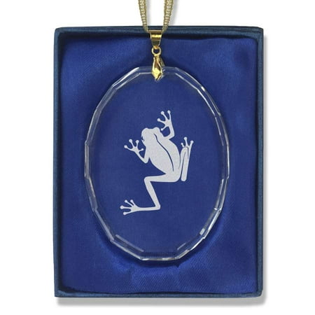 - Oval Crystal Christmas Ornament - Tree Frog