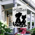 thumbnail image 5 of Welcome Friends House Flag Vertical Double Sided Burlap Cut Cat and Dog Black Shadow Farmhouse Yard Outdoor Seasonal Flags Decoration 28 x 40 Inches, 5 of 6