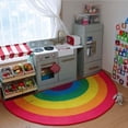 thumbnail image 4 of AMERTEER Half Round Entrance Rainbow Rug Floor Bedroom Ornaments - Rainbow  Large, 4 of 8