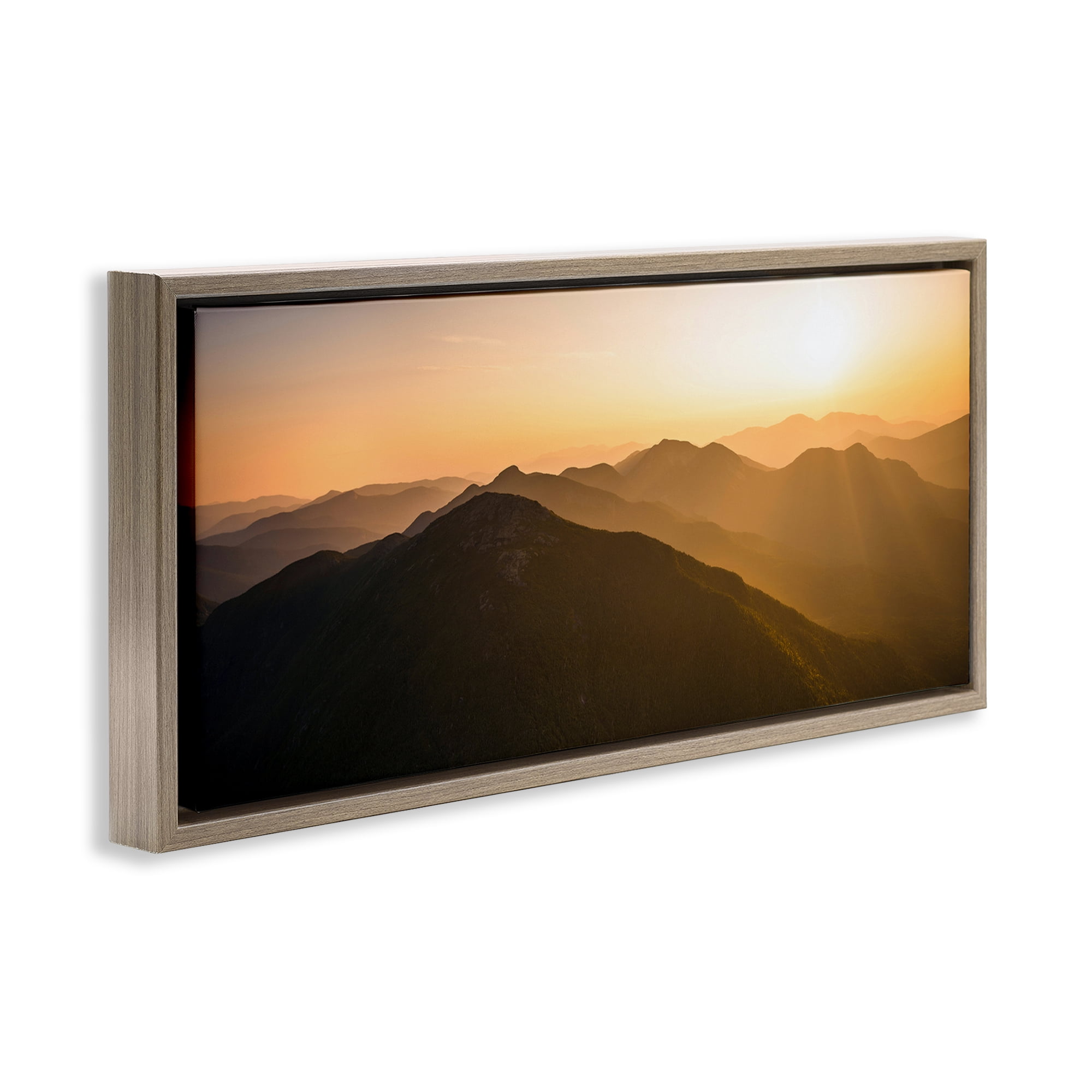Stupell Industries Sunrise Over The Adirondacks Brown Framed Floater Canvas Wall Art, design by Jonathan Zaharek