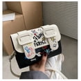 thumbnail image 3 of SkyAuks Crossbody Bags for Women, Small Sling Bag for Women, Aesthetic Graffiti Shoulder Bag Mini Backpack Sling Purse Clutch Handbag Ladies Purses, Black, 3 of 7