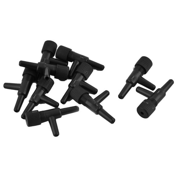 Unique Bargains Aquarium Plastic 2 Way Design Air Line Tubing Flow Control Valve 10pcs