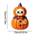 thumbnail image 3 of Aoznliie Wooden Halloween Decor, Hand Carved Vintage Pumpkin Ornament for Tabletop, 5.9 inch Fall Decor for Mantel Shelf, Multicolor, 3 of 6