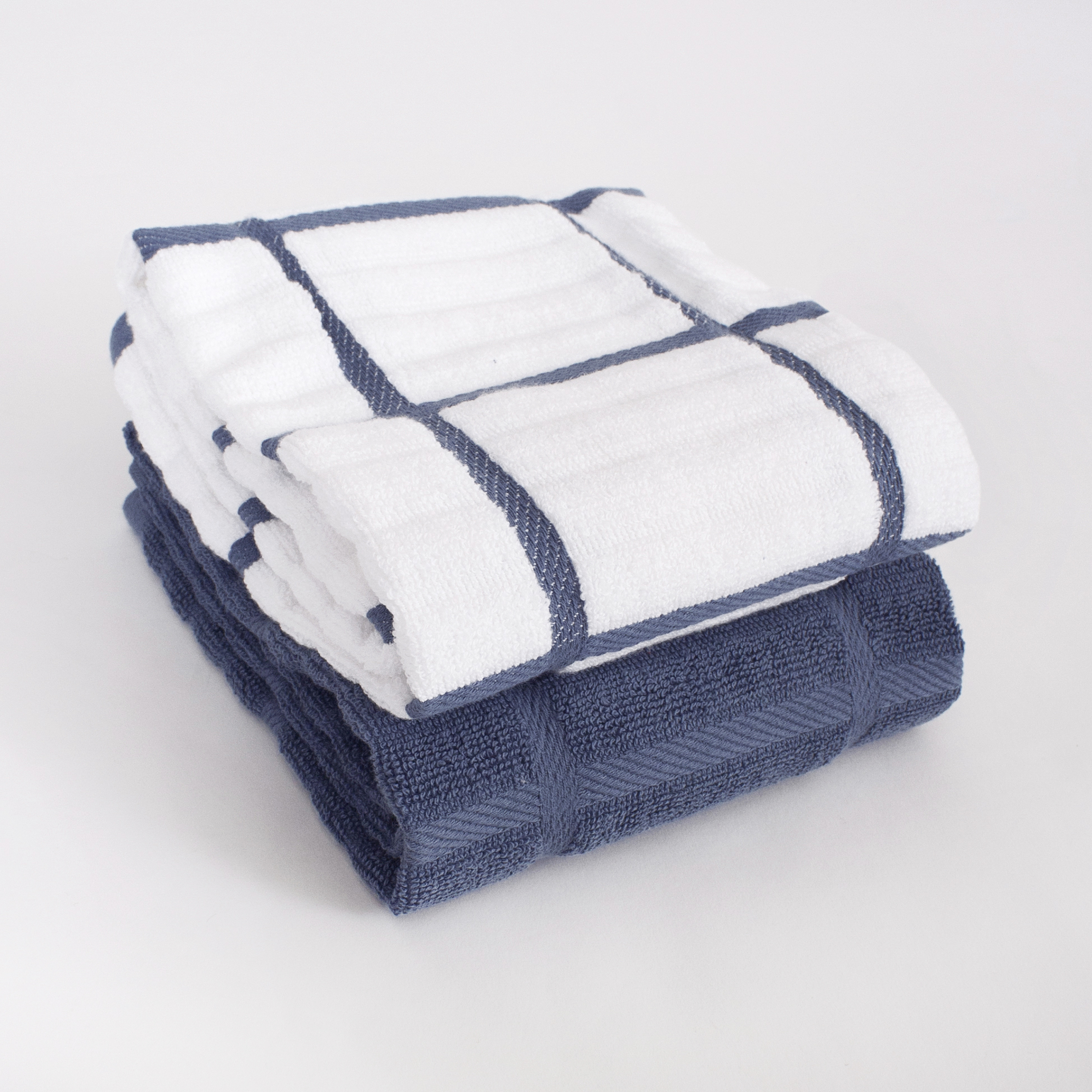 All-Clad Solid & Coordinate Kitchen Towels, 4-Pack, Indigo