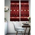 thumbnail image 4 of Red Black Boho Sheer Curtains 72 Inch Length 2 Panels for Living Room, Vintage Ethnic Tribe Abstract Art Retro Voile Kitchen Curtain Set, Luxury Privacy Drapes Window Treatment for Bedroom, 4 of 7