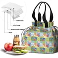 thumbnail image 4 of Pioneer Flower Floral Print Pattern Drawstring Lunch Bag Women - Drawstring Lunch Bag Insulated for Work Office - Stain-Resistant Large Lunchbags for Women with Multi-Pockets, 4 of 6