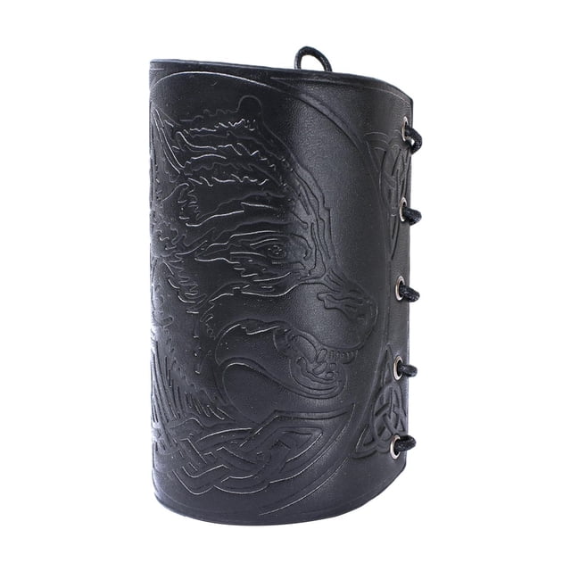 Minnieouse Viking Bracers Arm Cuff Wolf Muñequera Muñequera para Cosplay Mujeres Ropa, zapatos y accesorios Miscelánea Negro