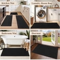 thumbnail image 3 of Enyhom Geometric High-low Cut Kitchen Rugs Sets of 3, Washable Nonslip Kitchen Mats for Floor, 20"x32"+20"x48"+20"x59", Black, 3 of 6
