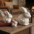 thumbnail image 6 of chaungfeng 3PCS Easter Bunny Figurines, Handmade Wood Rabbit Statue with Rope Beads, 3 Sizes Rustic Bunnies Animal Sculpture for Farmhouse Tiered Tray Mantel Display Decor, 6 of 7