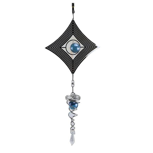 Bola de cristal giratoria en espiral, campanas de viento para ventana, decoración de jardín para el hogar, carillón de Metal para colgar en la pared Yuarrent HA1561-03B