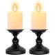 thumbnail image 1 of Candelabro de pilar de metal negro mate, juego de 2 candelabros, ideal para decoración de mesa de centro del hogar, centro de mesa para comedor/estar R, 1 of 5