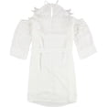thumbnail image 2 of Vestido con hombros descubiertos bar III Apliques de encaje para mujer Blanco Extra Pequeño, 2 of 2