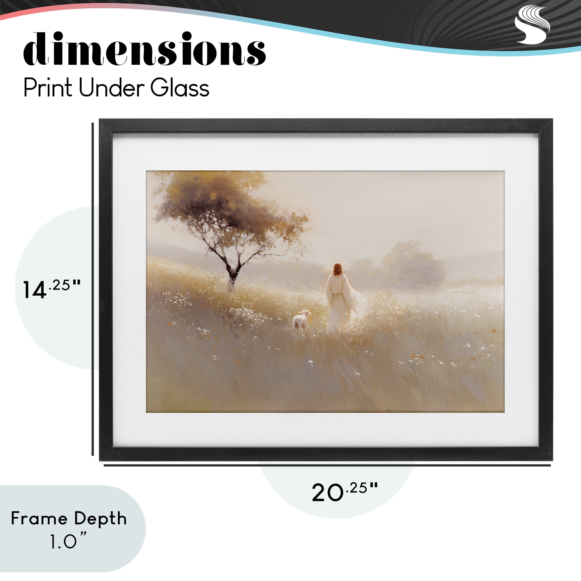 Stupell Industries Spiritual Shepherd & Lamb Black Framed Print Under Glass, design by Jacky Ngan