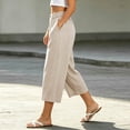thumbnail image 4 of Drovellove Women's Plus Size Casual Cropped Pants with Pockets – Mid-Rise Straight Leg Summer Shorts, 4 of 6