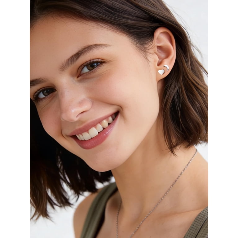 ChicSilver Sterling Silver Heart Stud Earrings photo 7