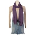thumbnail image 2 of INSPIRAR CHIC Bufanda de Chiffon Sólido para Mujeres Ligera Suave Sheer Larga Envoltura para la Cabeza Chal Bufandas Púrpura Oscuro 68.9x27.6 pulgadas, 2 of 7