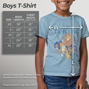 Boy's Lion King Character Group Shot Graphic Tee Light Blue X Large