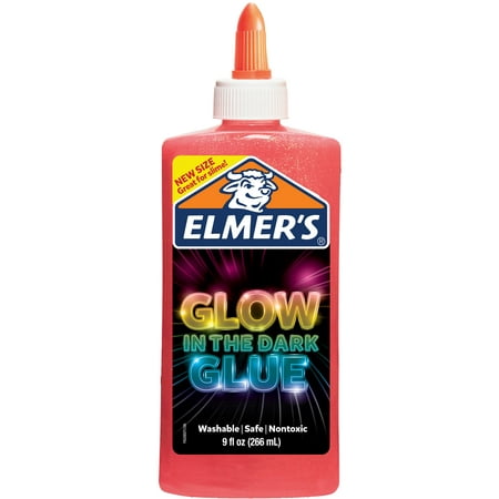 Elmer’s 9oz. Glow-in-the-Dark Liquid Glue, Washable, Pink, Great for Making
