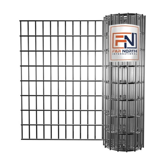 Far North 14-Gauge Galvanized Welded Wire Fence, 48" x 50', Black Vinyl Coated
