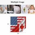 thumbnail image 5 of Cloth Napkins Set of 4 - 20x20 Inches, Red Blue American Flag Washable Reusable Table Napkins, Modern Maple Leaf Soft & Absortbent Dining Napkin for Party Wedding Hotel Restaurant, 5 of 8