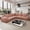 Pink, variant on MAYEERTY 105" V Shaped Modular Cloud Sectional Sofa, 5 Seats Vacuum Compressed Chenille Couch, No Assembly Required Oversized Fabric Sofa