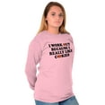 thumbnail image 3 of Work Out Because Really Like Cookies Women's Long Sleeve T Shirt Brisco Brands L, 3 of 6