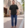 thumbnail image 5 of DARING DIVA Men's Big & Tall Shirts Casual Short Sleeve Color Block Polo Shirt XL Black, 5 of 7